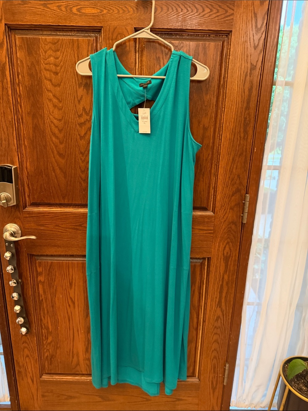 J Jill Sleeveless Teal V-Neck Maxi Dress